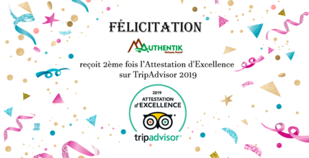 Authentik Vietnam et sa 2ème Attestation d'Excellence sur TripAdvisor 2019