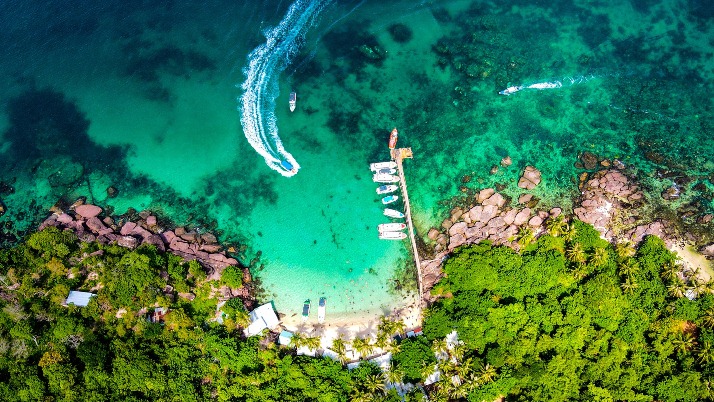 Beauté magique de l'île de Phu Quoc vue d'en haut